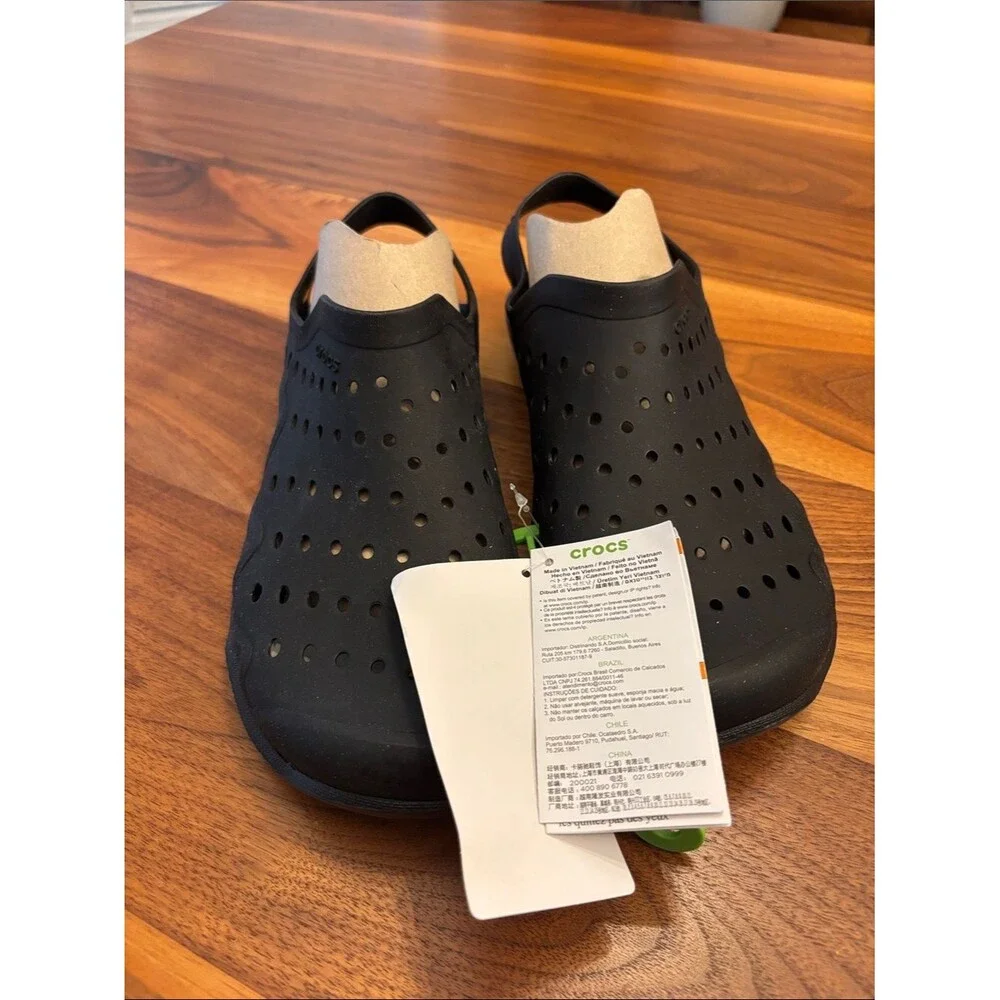 NWT New Crocs Black Swiftwater Wave Water Sandals Men Size 8